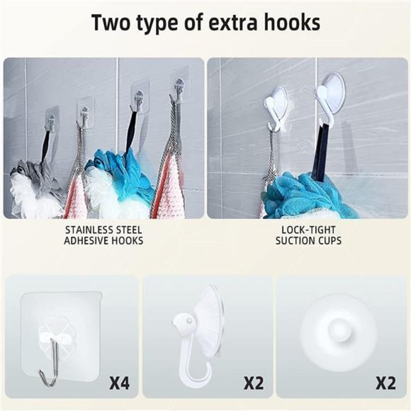 2PACK Bath Toy Storage for Kids & Toddlers, Bath Organizer with Multi-Pockets - Picture 12 of 14